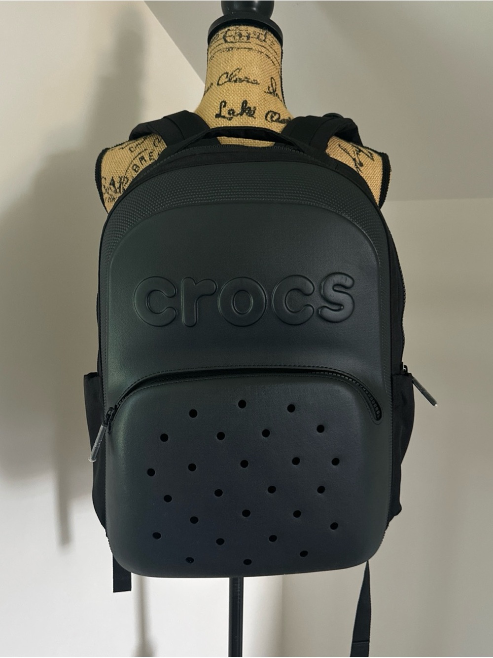 Crocs Large Black Backpack Zip Closure w/ Pockets Adjustable Strap Travel School